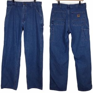 CARHARTT Carpenter Jeans Original Dungaree Fit Painter Denim Cargo Size 34 x 34